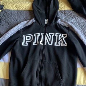 pink zip up hoodie